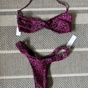 Stylish Pink Patterned Bikini